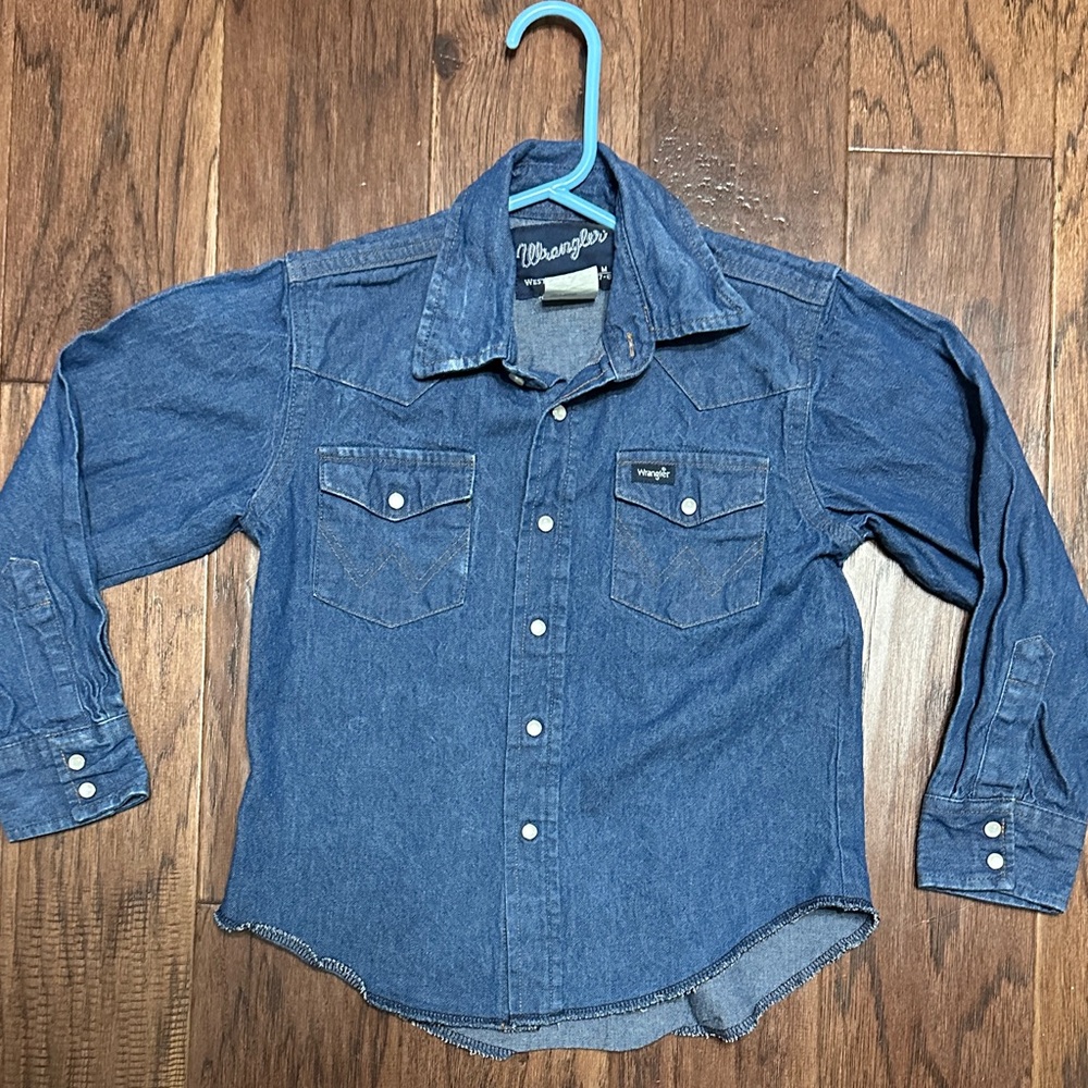 Wrangler western Indigo Denim Button-Up Shirt